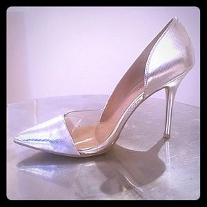 Silver D'Orsay pumps